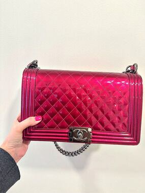 Chanel Boy Chanel Flap Bag Old Medium Patent Pink